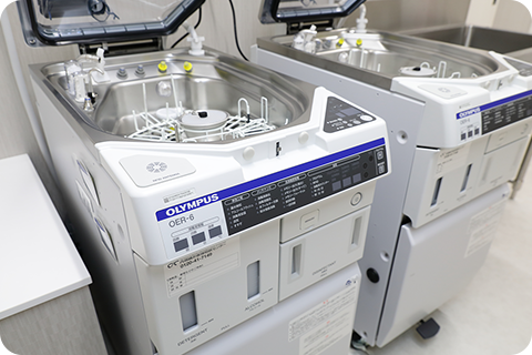 オリンパス社の洗浄消毒装置「OER-5」を2台完備しており、洗浄を徹底